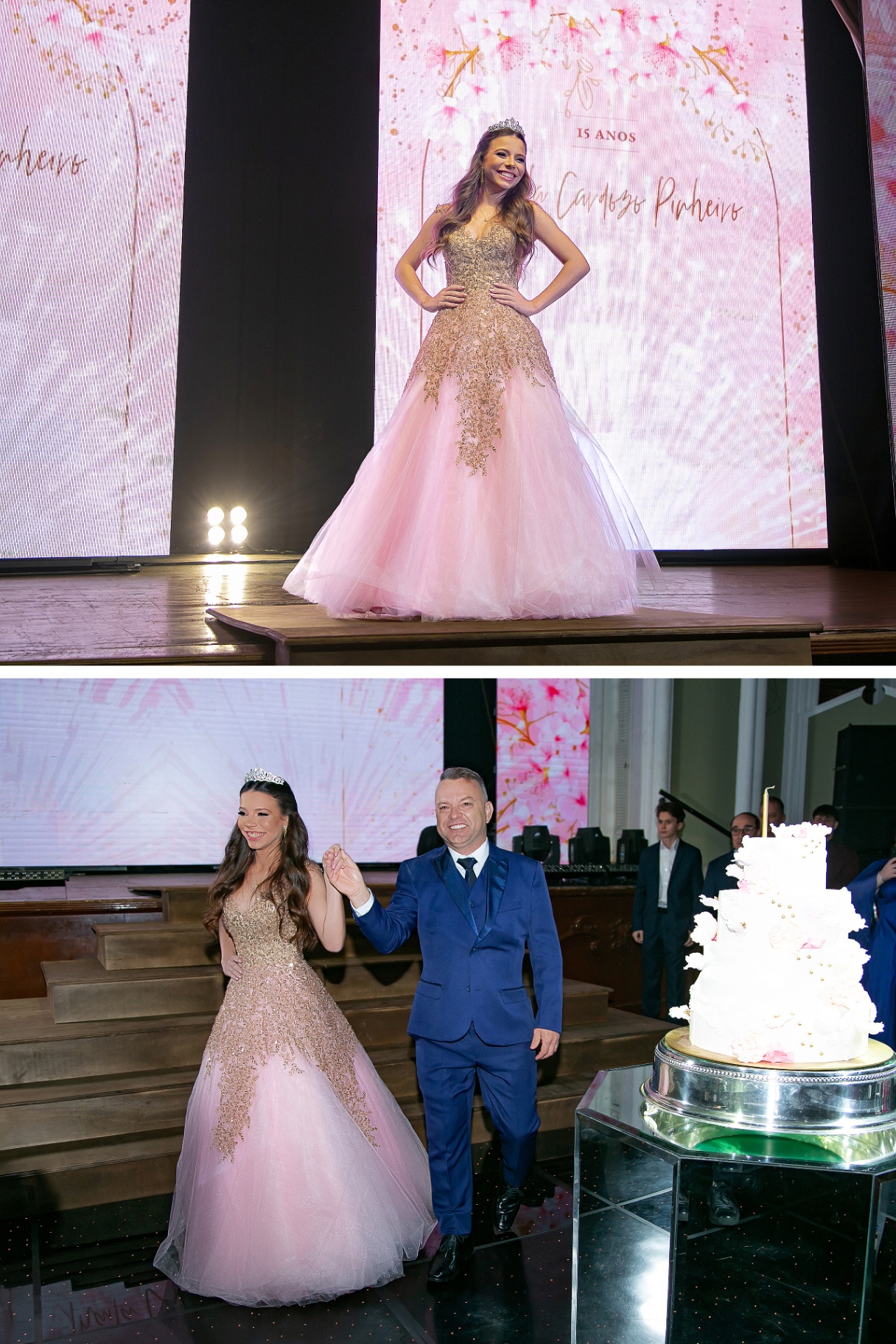 Entrada da debutante e o bolo