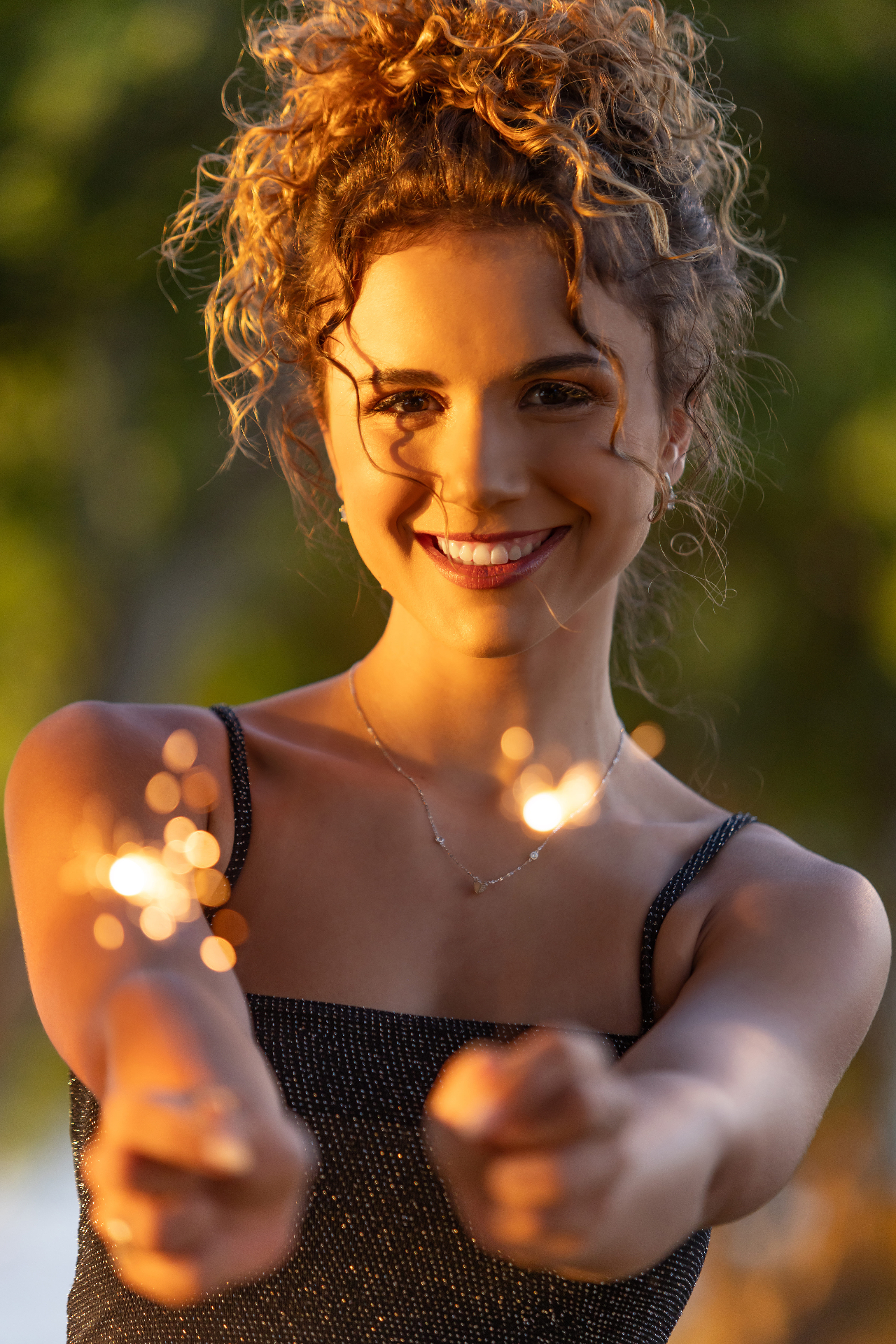 Hora dourada com luzes